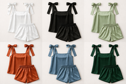 Satin Tie Knot Pajamas